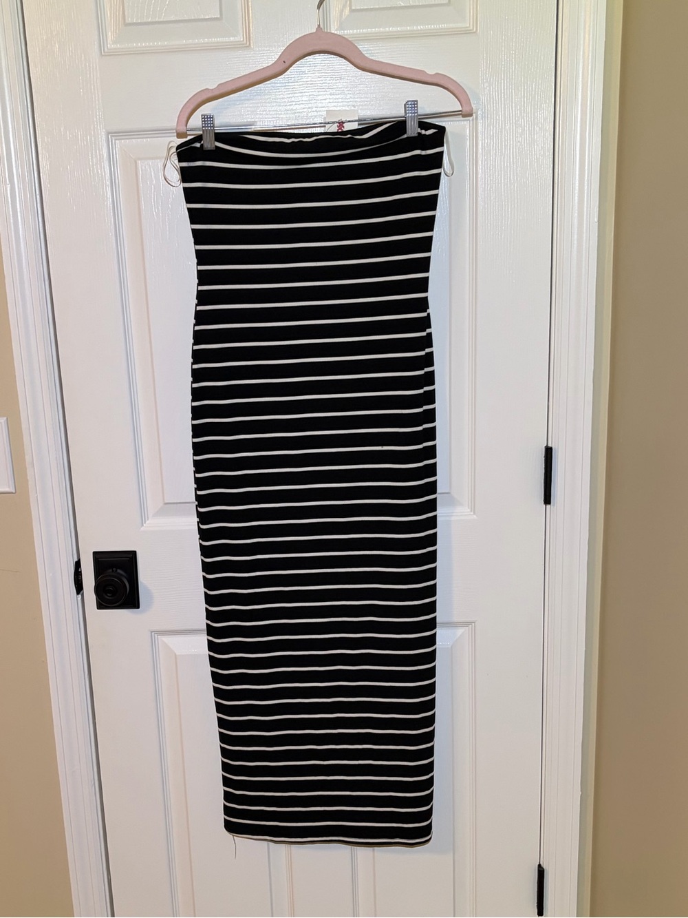 NWT Sexy Bodycon Nautical Striped Black & White Tube Dress. XL